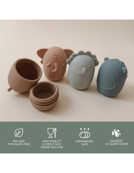 Juguetes de Baño de Animales Safari Nouka 4 Piezas Juguetes de Baño de Animales Safari Nouka 4 Piezas