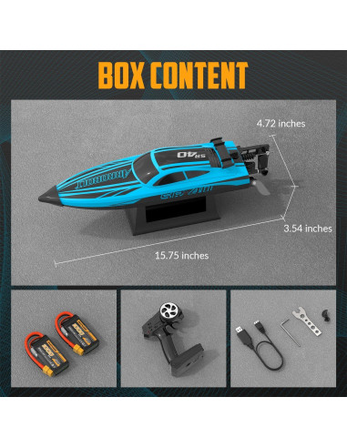 Barco RC de Alta Velocidad EXHOBBY 79705 48 km/h 2 Baterías
