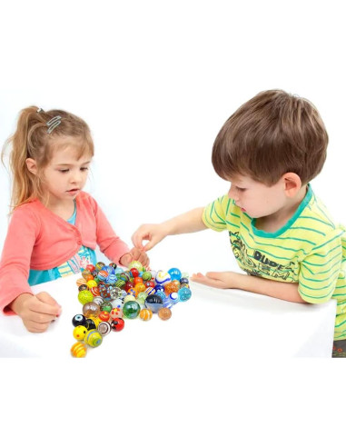 Juego de Canicas DSHMIXIA 71 Piezas Coloridas y Brillantes