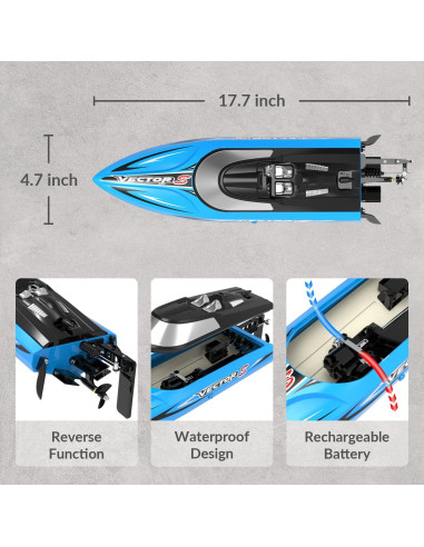 Barco RC Vector SR48 EXHOBBY 45.7cm 30MPH Azul