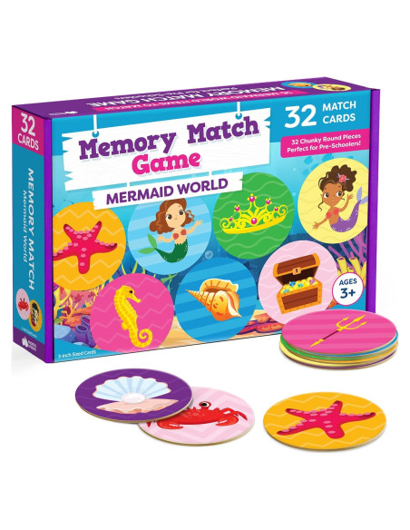 Juego de Memoria Sirena Momo & Nashi 32 Piezas 4-6 Años Juego de Memoria Sirena Momo & Nashi 32 Piezas 4-6 Años