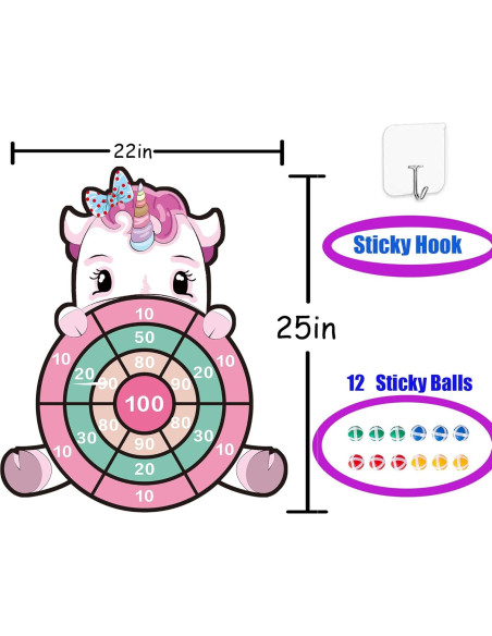 Tablero de Dardos Unicornio HONGID 63.5 cm para Niños Tablero de Dardos Unicornio HONGID 63.5 cm para Niños