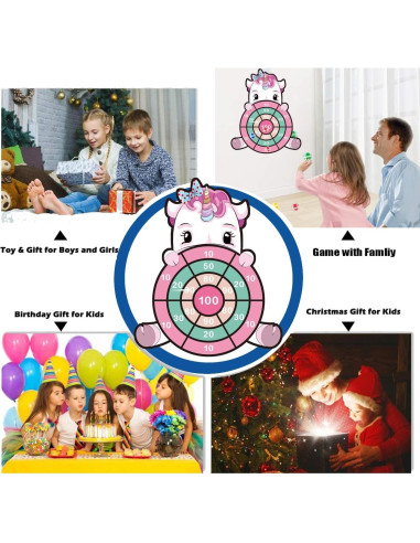 Tablero de Dardos Unicornio HONGID 63.5 cm para Niños