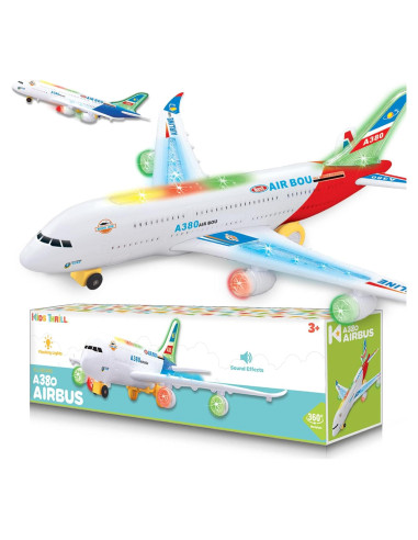 Juguete de avión Kidsthrill A380 con luces y sonidos