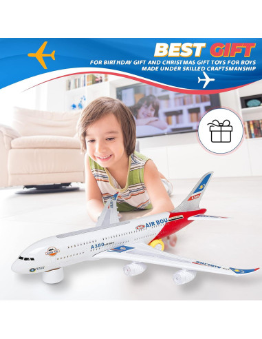 Juguete de avión Kidsthrill A380 con luces y sonidos