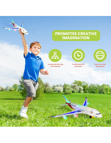 Juguete de avión Kidsthrill A380 con luces y sonidos