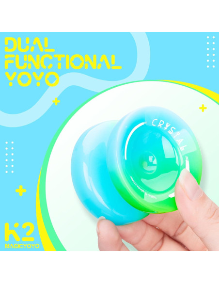 Yoyo K2 Crystal Azul Verde Degradado para Niños y Adultos Yoyo K2 Crystal Azul Verde Degradado para Niños y Adultos