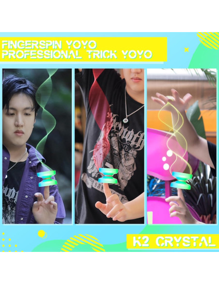 Yoyo K2 Crystal Azul Verde Degradado para Niños y Adultos Yoyo K2 Crystal Azul Verde Degradado para Niños y Adultos