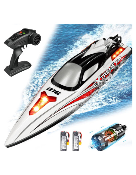 Barco RC HONGXUNJIE 48cm 55KM/h con 2 baterías y auto recuperación Barco RC HONGXUNJIE 48cm 55KM/h con 2 baterías y auto recuperación