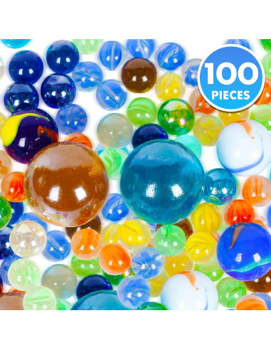 Canicas de Vidrio ShellKingdom 100PCS 4 Tamaños para Manualidades