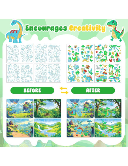homicozy Kit de Arte con Foil Dinosaurio - Manualidades Creativas homicozy Kit de Arte con Foil Dinosaurio - Manualidades Creativas