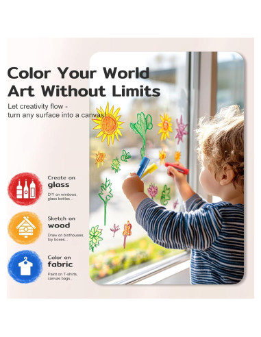 Palitos de Pintura Tempera TMOL 12 Colores Lavables para Niños