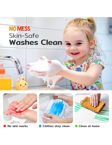 Palitos de Pintura Tempera TMOL 12 Colores Lavables para Niños