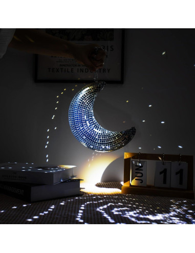 Bola Disco Luna 20 cm - Espejo Giratorio para Decoración