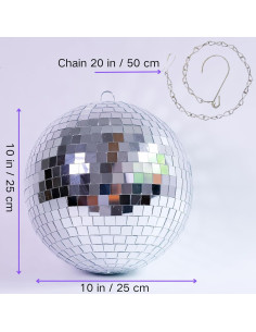 Bola de Espejo Disco Grande 25.4 cm - Decoración Fiesta 2