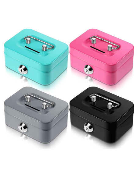 Caja de Dinero con Cerradura Tandefio 4 Piezas 11.4x8.4 cm Caja de Dinero con Cerradura Tandefio 4 Piezas 11.4x8.4 cm