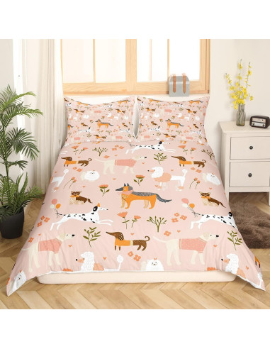 Juego de Ropa de Cama Queen Castle Fairy Kawaii Flores