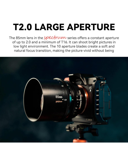 Lente Cine 85mm T2.0 7artisans para Sony A7 - Enfoque Manual Lente Cine 85mm T2.0 7artisans para Sony A7 - Enfoque Manual