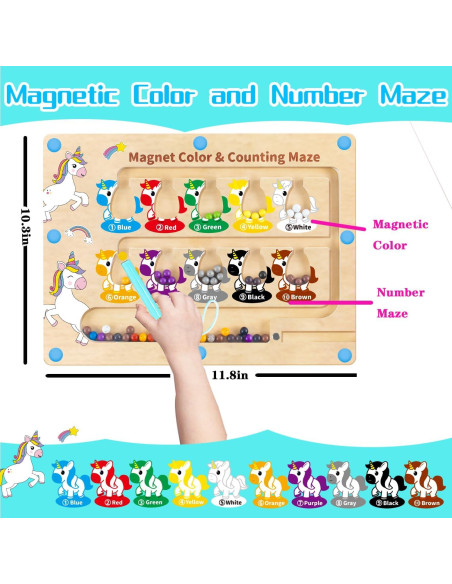 HONGID Laberinto Magnético de Colores y Números - Juguete Educativo HONGID Laberinto Magnético de Colores y Números - Juguete Educativo
