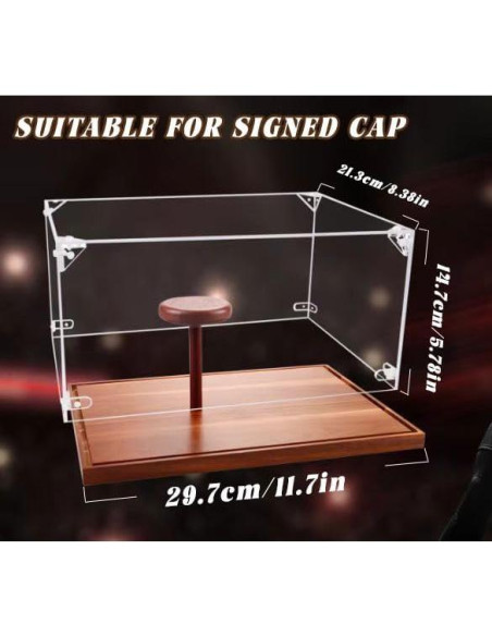 Caja de Exhibición para Gorras MAZHOR con Base de Madera Caja de Exhibición para Gorras MAZHOR con Base de Madera