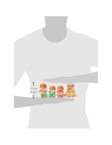 Familia de Caniches Calico Critters - 4 figuras articuladas