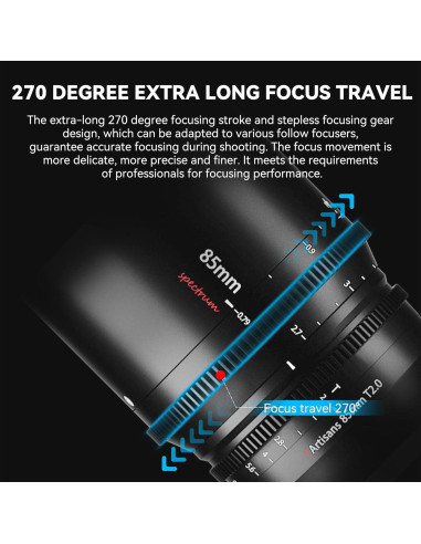 Lente Cine 85mm T2.0 7artisans para Sony A7 - Enfoque Manual