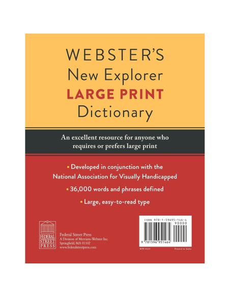 Webster's New Explorer Large Print Dictionary, Third Edition, Newest Edition Webster's New Explorer Large Print Dictionary, Third Edition, Newest Edition