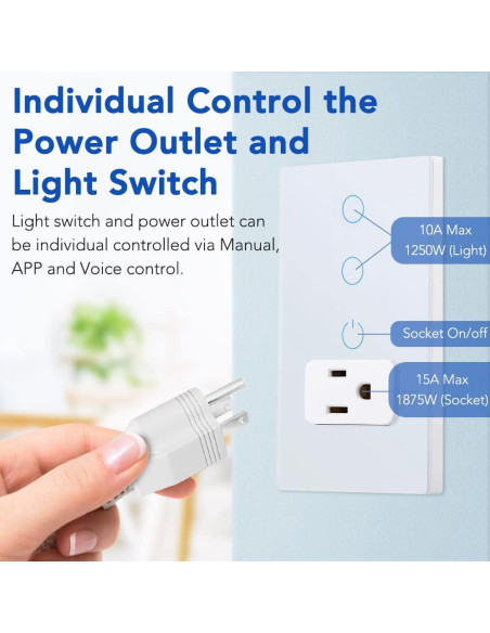 Interruptor de luz táctil inteligente y enchufe WiFi KEYGMA 15A Interruptor de luz táctil inteligente y enchufe WiFi KEYGMA 15A