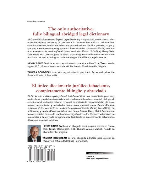 McGraw-Hill's Spanish and English Legal Dictionary : Diccionario Juridico Ingles-Espanol McGraw-Hill's Spanish and English Legal Dictionary : Diccionario Juridico Ingles-Espanol