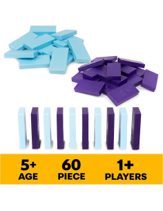 Dominó Spin Master H5 Set 60 Piezas Azul/Púrpura 2