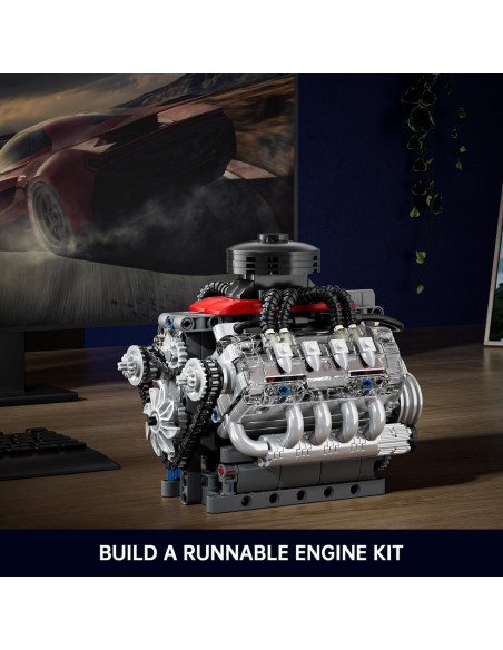 Kit de Motor Mini V8 Mould King 487 Pcs para Construcción STEM Kit de Motor Mini V8 Mould King 487 Pcs para Construcción STEM