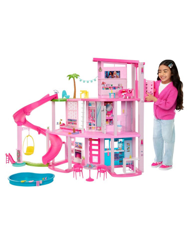 Casa de Muñecas Barbie DreamHouse con Tobogán y 75 Accesorios