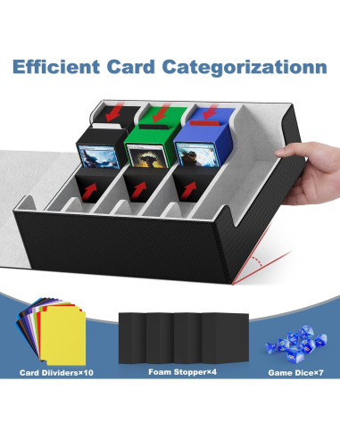 Caja de Cartas Mlikero 4 Filas Negra 2400+ Cartas