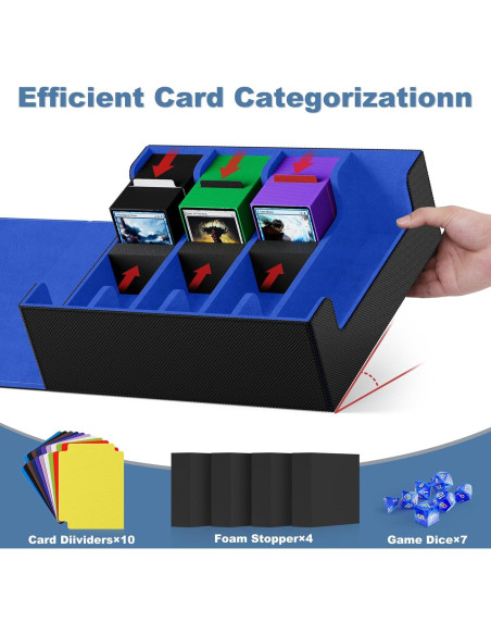 Caja de Cartas Mlikero 4 Filas 2400+ Cartas Azul Caja de Cartas Mlikero 4 Filas 2400+ Cartas Azul