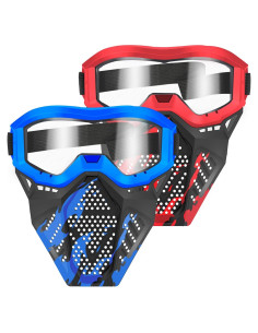 Máscaras Tácticas POKONBOY 2 Piezas Rojo y Azul para Nerf