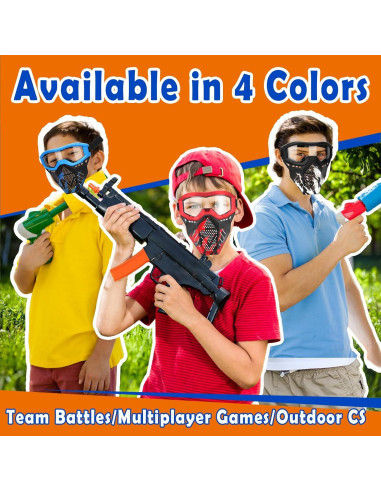 Máscaras Tácticas POKONBOY 2 Piezas Rojo y Azul para Nerf