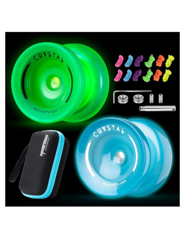 Yoyo MAGICYOYO K2 Brillante Verde y Azul + Accesorios