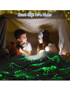 Manta de Dinosaurio Brillante Levens 127x152 cm para Niños 2