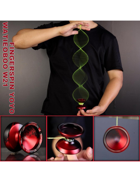 Yo-Yo Metálico WATIEOBOO R8 Pro y Responsive - Negro Rojo Yo-Yo Metálico WATIEOBOO R8 Pro y Responsive - Negro Rojo