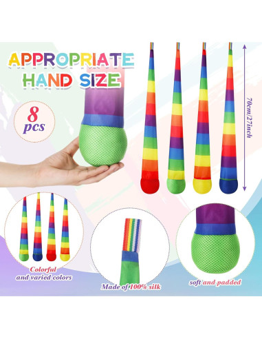 Pelotas de Lanzar y Atrapar Leyndo 8 Pcs 65 cm Coloridas