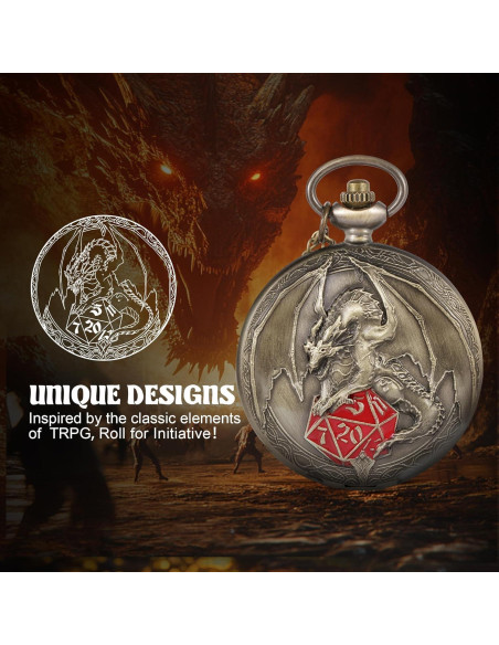 Juego de Dados D&D Banloga 7PCS Metal con Estuche Dragón Juego de Dados D&D Banloga 7PCS Metal con Estuche Dragón