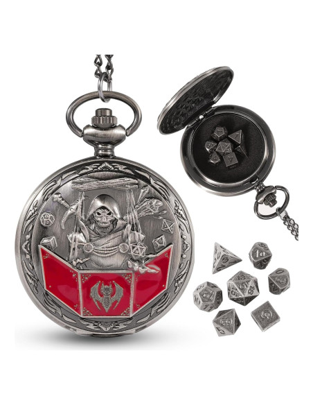 Juego de Dados D&D Banloga 7PCS Metal Plata Antigua Mini Juego de Dados D&D Banloga 7PCS Metal Plata Antigua Mini