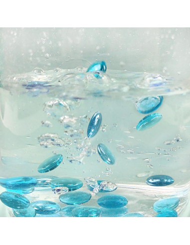 Perlas de vidrio YISZM 100 piezas decorativas azul claro