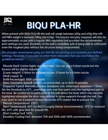 Filamento Flexible BIQU PLA-HR 1.75mm para Impresoras 3D Azul