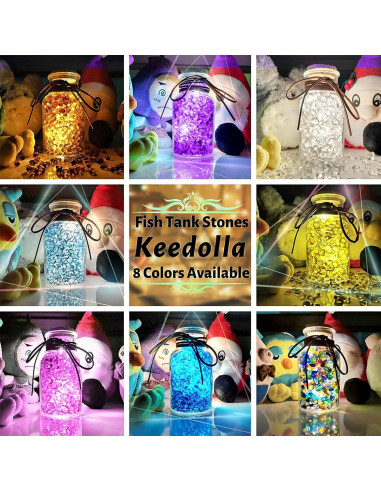 Grava para Acuario Keedolla 427g Bolas de Vidrio Púrpura