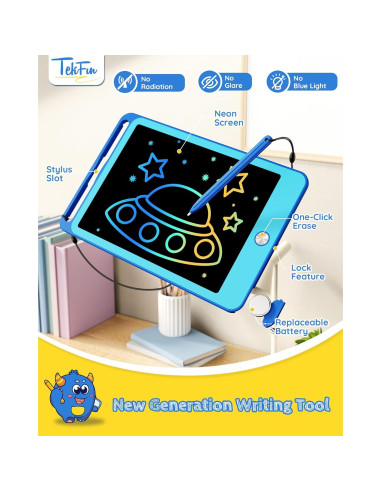 Tableta de Escritura LCD TEKFUN 8.5" Azul para Niños 3+ Años