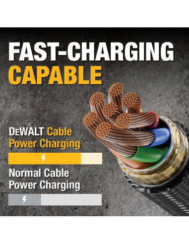 Cable USB A a Lightning DEWALT 121.6 cm reforzado