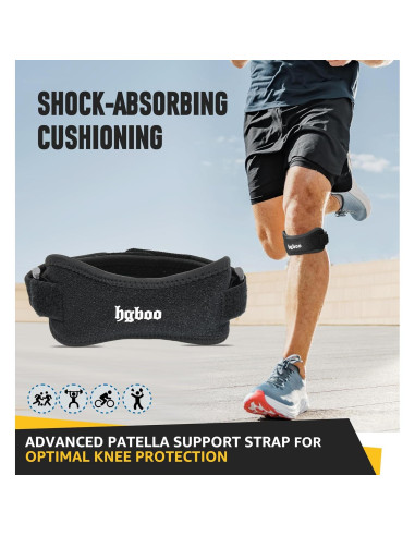 2 Correas de Rodilla Ajustables HGBOO para Tendón Patelar