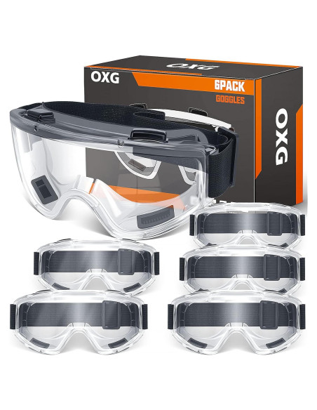 Gafas de Seguridad OXG 6 Paquetes Antivaho ANSI Z87.1 Gafas de Seguridad OXG 6 Paquetes Antivaho ANSI Z87.1