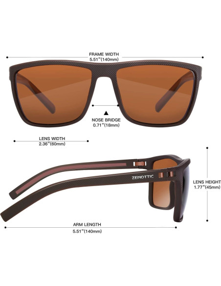 Gafas de sol ZENOTTIC para hombres marco TR90 UV400 Gafas de sol ZENOTTIC para hombres marco TR90 UV400